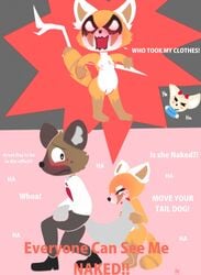 aggressive_retsuko aggretsuko anthro breasts embarrassed fenneko haida haida_(aggretsuko) pussy retsuko sanrio smooth_skin tagme theinspiredsphynx walk_of_shame