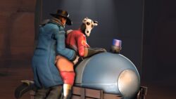 3d 3d_(artwork) anal anal_sex duo fempyro larger_female partially_clothed partially_nude penetration public pyro pyro_(team_fortress_2) scout sex sfm sfmdemon size_difference smaller_male team_fortress_2 valve