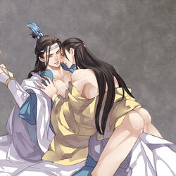 ass bishonen bound bound_wrists implied_anal jianjian jin_guangyao lan_xichen long_hair long_hair_male male male_only mo_dao_zu_shi partially_clothed yaoi