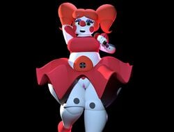 3d 3d_model baby_(fnafsl) circus_baby circus_baby_(fnaf) circus_baby_(sausagesspicy) clown_girl clown_makeup darlrodrigues1 five_nights_at_freddy's five_nights_at_freddy's:_sister_location fnaf green_eyes hand_over_head holding_microphone holding_object looking_at_viewer o_face oh_face sausagesspicy sausagesspicy_(artist) scottgames sister_location