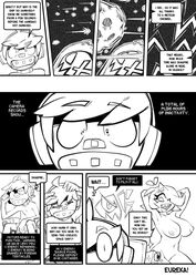 breasts comic dialogue dumfer_(skarp_world) english_text gerph monochrome skarp_world tagme text