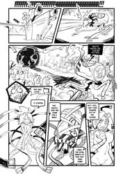 breasts comic dialogue dumfer_(skarp_world) english_text gerph monochrome robot skarp_world tagme text