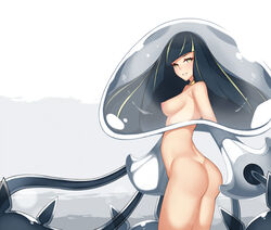 1girls areolae ass black_hair blush breasts dean evil_lusamine_(pokemon) eye_contact female looking_at_viewer lusamine_(pokemon) mature_female milf mother mother_beast_lusamine nihilego nintendo nipples pale-skinned_female pale_skin pokemon pokemon_sm thighs