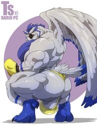 animal_humanoid anthro ass ass_focus ass_view avian avian_humanoid back_muscles balls bara bara_ass bara_tiddies bara_tits barefoot beak big_ass big_ass_(male) big_balls big_butt big_chest big_pecs big_penis bird bird_humanoid black_beak black_penis blue_body blue_feathers blue_fur blue_hair blue_skin boner bubble_ass bubble_butt claws clothed clothing crouching dat_ass dat_butt dumptruck_ass dumptruck_butt erection fat_ass fat_butt feathers fur genitals gigantic_chest gigantic_pecs grey_balls grey_body grey_feathers grey_fur grey_wings hair hi_res huge_ass huge_butt huge_chest huge_cock huge_pecs humanoid large_ass large_butt large_pectorals looking_at_viewer male male_only man_boobs man_breasts massive_ass massive_butt massive_chest massive_pecs moobs mostly_nude multicolored_body multicolored_feathers multicolored_fur multicolored_wings muscle_ass muscle_butt muscular muscular_anthro muscular_arms muscular_ass muscular_butt muscular_male muscular_thighs owl owl_humanoid pecs penis plump_ass plump_butt rear_view round_ass round_butt signature simple_background solo sova_13 speedo swimwear tail_feathers talons thick_thighs triceps tylerstark white_background wings yellow_eyes