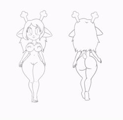 animated anthro antlers ass big_ass big_breasts bouncing_breasts breasts buckteeth casual_nudity deer deltarune feet female furry long_hair noelle_holiday nude pussy tail tansau thick_thighs walking wide_hips