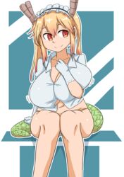 animal_humanoid big_breasts breasts cleavage clothed clothing dragon dragon_humanoid female female_only hi_res huge_breasts humanoid miss_kobayashi's_dragon_maid sakanadaze solo tohru_(dragon_maid)