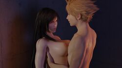 3d animated big_breasts black_hair blender blonde breast_press closed_eyes cloud_strife completely_nude completely_nude_female completely_nude_male couple cute final_fantasy final_fantasy_vii final_fantasy_vii_remake french_kiss kissing neck_kiss red_eyes romantic romantic_couple smile tagme tifa_lockhart tifan video wholesome