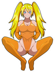 1girls armwear big_breasts blonde_hair blue_eyes blush breasts busty canon_genderswap cleavage clenched_teeth clothing curvaceous curvy curvy_figure elbow_gloves female female_only fully_clothed gender_transformation genderswap genderswap_(mtf) gloves grin large_breasts legs legwear light-skinned_female light_skin long_hair naruko naruto naruto_(series) naruto_shippuden nipple_bulge one-piece_swimsuit pale-skinned_female pale_skin pose posing rule_63 sexy_no_jutsu sitting sleeveless_shirt smile smiling solo solo_female solo_focus susuki_hg swimsuit teeth thick_thighs thighhighs thighs tied_hair toes twintails uzumaki_naruto voluptuous whisker_markings whiskers whistle white_background wide_hips yellow_hair