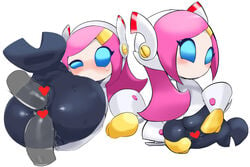 anal big_butt blue_eyes clothed_sex kirby_(series) kirby_planet_robobot kirby_star_allies mouthless mouthless_female nintendo no_humans pink_hair pleasure_face rengenosenaka sex spread_anus susanna_patrya_haltmann susie_(kirby)