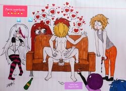 2boys 3girls aiden_fox_(fnafhs) ann_chica_(fnafhs) bon_(fnafhs) bonnie_(fnafhs) chica_(fnafhs) drawing drunk fhs fhsz3r0 fnafhs fnafhs_z3ro foxy_(fnafhs) meg_(fnafhs) springtrap_(fnafhs) toddy_(fnafhs)