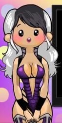 2d big_breasts blush cleavage cosplay cute looking_at_viewer mortal_kombat noseless sindel spanish tagme una_alienada youtube youtuber youtuber_girl