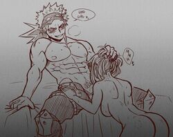 1boy 1boy1girl 1girls abs ass athletic_female biceps bite_marks blowjob deb_amm debby-san fellatio fit fit_female fit_male good_girl grabbing_hair grabbing_sheets hair_grab hair_hold hair_pull hero_outfit_(mha) holding_hair katsuki_bakugou male_abs moaning_on_cock muscular_abs muscular_male my_hero_academia ochako_uraraka oral oral_sex penis praise pulling_hair sheet_grab sideboob straight sweat