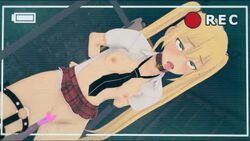 1girls 3d ahe_gao animated blonde_hair bondage censored collar dead_or_alive eyes_rolling_back marie_rose necktie necktie_between_breasts no_sound open_shirt school_uniform skirt_lift small_breasts tongue_out video witchanon