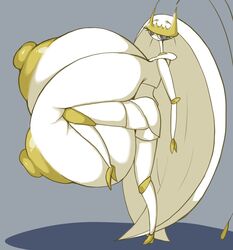 huge_areolae huge_nipples hyper hyper_breasts leg_up petronoise pheromosa pokémon_(species) pokemon pokemon_(species) solo solo_female