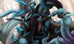 2020 against_wall anal anal_sex anus anus_focus balls black_claws black_ears black_feet black_nose black_tail blue_body blue_eyes blue_fur blue_mane blue_tentacles blurred_background blurred_foreground bodily_fluids bubble claws consensual_tentacles cum cum_bubble cum_drip cum_from_ass cum_in_ass cum_inside cum_leaking cum_on_anus cum_on_balls cum_on_tentacle cum_string curved_horn dragon dripping dutch_angle erection feral fog forest frenum_piercing fur furred_dragon gaping gaping_anus genital_fluids genital_piercing genitals glans green_tail hi_res horn ishiru knot leg_grab licking looking_at_sex looking_back male mane membrane_(anatomy) membranous_wings multicolored_ears multicolored_tentacles nubbed_penis outside penetration penile_spines penis penis_focus penis_piercing penis_tentacles piercing pink_penis pink_tongue prehensile_tail purple_tentacles quadruped raijin_(shaftboop) raised_tail rear_view restrained ribbed_tentacle ridged_horn sharp_claws smile solo spiked_penis spiked_tail spiked_tentacles spikes spikes_(anatomy) spread_anus spread_wings spreading standing tail_grab tapering_penis tapering_tentacles tentacle tentacle_around_leg tentacle_in_ass tentacle_in_urethra tentacle_lick tentacle_penetration tentacle_sex tentacles_everywhere toe_claws tongue tongue_out tree two_tone_ears two_tone_tail two_tone_tentacles urethral urethral_insertion urethral_penetration white_ears white_horn white_wings wing_grab wings