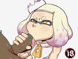 1futa 1girls fellatio futa_on_female futanari inkling marina_(splatoon) nintendo nuranura-san oral pearl_(splatoon) splatoon splatoon_2