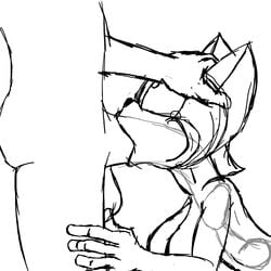 1boy 1boy1girl 1girls blowjob cheek_bulge cum cum_in_mouth cum_in_throat cum_inside deepthroat fellatio female forced_oral hand_on_head huge_cock monochrome novice_artist oral rouge_the_bat sir_cums_a_lot size_difference sketch sonic_(series) throat_bulge wide_eyed x-ray