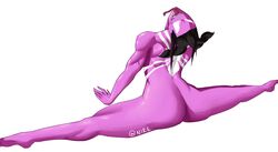 1girls alien arched_back arm_support ass back_muscles big_ass black_hair butt_crack capcom crossover drill_hair feet female female_only flexible highres hourglass_figure human juri_han living_clothes long_tongue looking_at_viewer looking_back marvel muscles muscular_female nire pink_body pink_skin sharp_teeth sidelocks signature skin_tight smile smirk soles solo spider-man_(series) splits street_fighter street_fighter_v stretching symbiote thick_thighs triceps twin_drills twitter_username venom venom_(marvel)