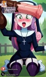 ai_generated big_penis horse horse_penis mlpg4 my_little_pony nun nun's_habit nun_habit nun_hat nun_outfit sweetie_belle_(eg) sweetie_belle_(mlp)