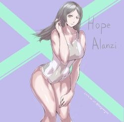 1girls black_hair female hope_(xenoblade) large_breasts looking_at_viewer nintendo solo swimsuit uya_(yurukah) wide_hips xenoblade_(series) xenoblade_chronicles_x