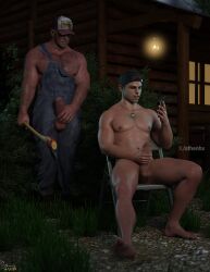 3d 3d_model bobby_hackett censored gay jacob_custos male male/male male_focus male_only older_male_younger_male older_man_and_younger_boy pixelated_penis size_difference sthenhx supermassive_games the_quarry yaoi