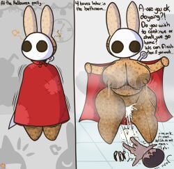 after_sex animal_crossing anthro belly big_breasts bodily_fluids breasts coco_(animal_crossing) cosplay covering cum cum_in_pussy cum_inside death_by_snu_snu duo english_text erect_nipples female genital_fluids gyroid hammerspace hi_res hollow_knight hornet_(hollow_knight) human klutzatdusk lactating lagomorph leporid male male/female mammal naked_underneath nintendo nipples nude public public_sex rabbit sex sharing_clothes size_difference slightly_chubby slightly_chubby_female stealth_sex steam steaming team_cherry text thick_thighs under_clothes villager_(animal_crossing) wide_hips