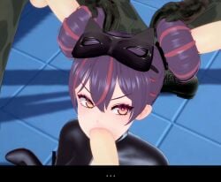 1boy 1girls 3boys 3d absurd_res angry blowjob bunjob camouflage cheek_bulge cute double_bun fellatio female goddess_of_victory:_nikke hair_bun hairbun hairjob head_grab head_tilt highres koikatsu looking_at_viewer oral petite quency_(escape_queen)_(nikke) quency_(nikke) randomfella0 rape slim teenager