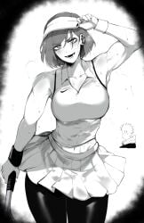 1girls armpits arms_above_head arms_behind_back arms_up female itadori_yuuji jujutsu_kaisen kugisaki_nobara masoq095 sweaty tennis_uniform