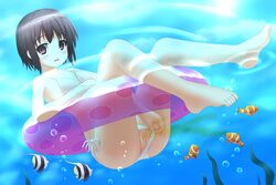 ass bikini bikini_aside blush feet female fish floating from_below innertube kazumi_(syoki4230) peeing peeing_underwater pussy sea swimsuit uncensored underwater_pee water watersports young