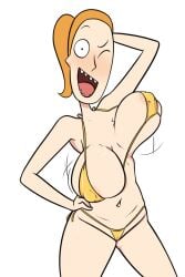 1girls big_breasts bikini bouncing_breasts female huge_breasts looking_at_viewer medium_breasts micro_bikini one_eye_closed orange_hair rick_and_morty rick_and_morty:_the_anime summer_smith swimsuit terrible_the_drawfag voluptuous voluptuous_female wink winking_at_viewer