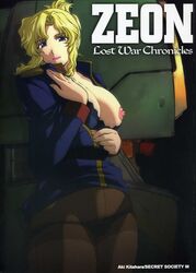 1girls 2004 blonde_hair breasts curvaceous female gundam gundam_lost_war_chronicles human jane_conty kitahara_aki large_breasts light-skinned light_skin military_uniform nipples pantyhose short_hair tagme uniform wide_hips zeon