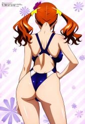 ai_generated ai_guan_yu anohana:_the_flower_we_saw_that_day ass back_view backboob bare_legs big_ass big_breasts big_butt erect_nipples fat_ass huge_breasts huge_thighs light-skinned_female light_skin massive_breasts naruko_anjou orange_hair school_swimsuit solo_female squatting sweat sweatdrop swimsuit thick_body thick_female thick_thighs thighs twintails voluptuous voluptuous_female