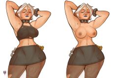 breasts breasts_out goth goth_girl gothic marvel rogue_(x-men) tomphelippe transparent_clothing x-men x-men_evolution