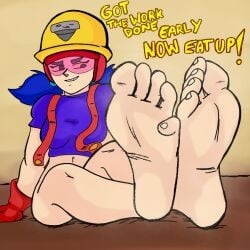 asking_for_it brawl_stars feet feet_fetish feet_together female female_focus female_only foot_fetish foot_worship jacky_(brawl_stars) tagme worship