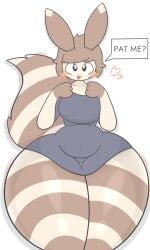 1boy 1femboy 2d anthro anthro_only ass big_ass big_butt big_tail blank_background blush blush bubble_butt cute cute_male dat_ass dialogue femboy furret furry furry_only girly girly_boy huge_ass male male_focus male_only pokémon_(species) pokemon thick_thighs wide_hips zaclyn