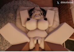 1boy 1girls 3d big_breasts blackhornzz blush dick horns nipples pov pussy roblox robloxian sex tagme twitter_username vaginal_penetration white_hair white_skin