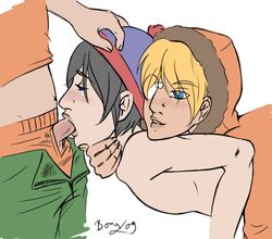 2009 3boys anal black_hair clothed_on_nude cmnm group_sex hat human kenny_mccormick kyle_broflovski male male_only multiple_males nude oral penis south_park stan_marsh threesome yaoi