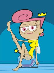 bottomless butt_in_fishbowl fairy female female_only fish_bowl huge_head nickelodeon pale_skin side_view smile solo straight_hair tagme the_fairly_oddparents toony wand wanda