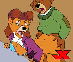 age_difference anthro bear disney female fur furry jk kit_cloudkicker male mammal nipples rebecca_cunningham straight tagme talespin