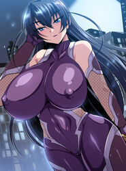 1girls big_breasts blue_eyes blue_hair bodysuit clothed_female female female_focus female_only huge_breasts igawa_asagi kunoichi lilith-soft long_hair nipples nipples_visible_through_clothing nishida_megane solo solo_female solo_focus tagme taimanin_(series) taimanin_asagi