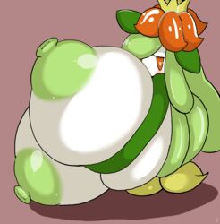 1girls breasts breasts_bigger_than_head breasts_bigger_than_torso embarrassed enormous_breasts female female_only huge_areolae hyper hyper_breasts lilligant nipples petronoise pokémon_(species) pokemon solo source_request unaligned_breasts