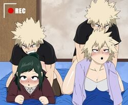 beige_hair clothing doggy_style edit from_behind green_hair incest inko_midoriya katsuki_bakugou mature_female milf mitsuki_bakugou mother mother_and_son my_hero_academia sex shoganight straight