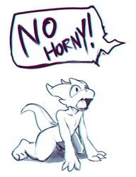 all_fours anthro dep dialogue female hi_res kobold open_mouth sad scalie shocked solo yelling