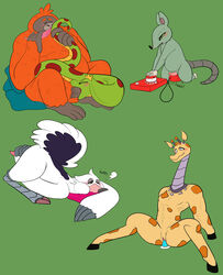 69_position absurd_res animal_genitalia animal_penis anthro ape avian balls bird blush bodily_fluids boss_hosstrich cartoon_network cobra coby_(mao_mao) crown cybernetics cyborg dildo diphallia diphallism egg_vibrator feathers fellatio female feral fleshysack fur genital_fluids genitals giraffe giraffid green_background grey_body grey_fur group haplorhine hemipenes hi_res machine male mammal mao_mao:_heroes_of_pure_heart masturbation multi_genitalia multi_penis murid murine onomatopoeia oral orange_body orange_fur orangutan ostrich penile penile_masturbation penis pillow precum primate ramaraffe rat ratarang ratite reptile rodent scalie sex sex_toy simple_background sitting snake sound_effects sweat tanner_(mao_mao) text vaginal_masturbation vaginal_penetration vibrator white_body white_feathers yellow_body yellow_fur