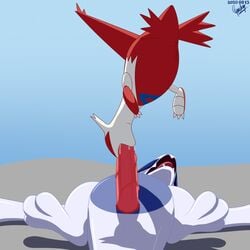 1:1 2020 3_toes animated avian awkward_pose bodily_fluids cel_shading closed_eyes duo eparihser erection fellatio female feral feral_on_feral frame_by_frame furry genital_fluids genitals hi_res humor latias legendary_pokémon looking_pleasured loop lugia lying male male_penetrating nintendo on_back oral oral_penetration penetration penile penis pink_penis pokemon pokemon_(species) pokemon_focus precum sex short_playtime simple_background spinning straight toes vein veiny_penis video_games