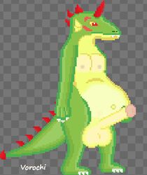 after_vore animated balls belly belly_rubs big_belly bodily_fluids cancer claws digital_media_(artwork) equid equine erection genital_fluids genitals gif horse low_res male male_only male_pred mammal navel nipples penis pixel_art precum reptile scalie solo solo_male throbbing vore vorochi