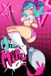 big_ass big_breasts crop_top female green_hair human mimi_moppu pink_panties tank_top