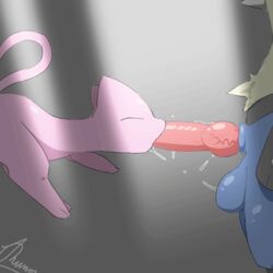 1:1 1boy 1girls animated anthro balls balls_deep big_balls big_knot big_penis bodily_fluids closed_eyes deepthroat dengon drooling duo faceless_male fellatio feral floating frame_by_frame genital_fluids genitals gif knot knotting legendary_pokémon loop low_res lucario male maledom mew nintendo oral oral_knotting oral_penetration penetration penile penis pokemon pokemon_(species) precum saliva saliva_drip saliva_on_balls saliva_on_penis sex short_playtime size_difference standing standing_sex sucking thick_thighs video_games