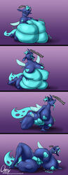 <3_nipples after_vore anthro arthropod belly big_belly big_breasts blue_eyes breast_expansion breast_growth breasts bulge changeling comic crown dialogue digestion english_text expansion fan_character fangs female forked_tongue friendship_is_magic growth hasbro heart heart_nipples hi_res huge_breasts hyper hyper_breasts insect_wings my_little_pony omny87 open_mouth pos sektiss text thick_thighs tongue vore weight_gain wings