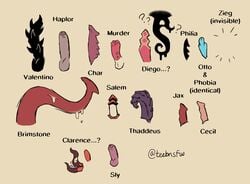 ? animal_genitalia animal_penis big_penis brimstone_(tinybeasts) cecil_(elysium) char_(tinybeasts) clarence_(tinybeasts) diego_(tinybeasts) elysium_(tinybeasts) english_text foreskin genital_piercing genitals group haplor_(hellaverse) hellaverse humanoid_genitalia humanoid_penis invisible_penis jax_(elysium) male metal_penis murder_(tinybeasts) otto_(tinybeasts) penis penis_piercing philia_(tinybeasts) phobia_(tinybeasts) piercing salem_(tinybeasts) sly_(tinybeasts) small_penis text thaddeus_(tinybeasts) tinybeasts toony uncut unusual_genitalia unusual_penis valentino_(tinybeasts) zieg_(tinybeasts)